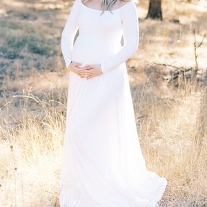 PinkBlush White Maternity Maxi